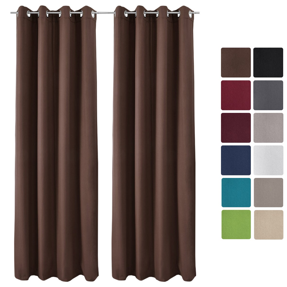 Beautissu Amelie TO Gordijn met Ring 140x245cm Bruin (set van 2)