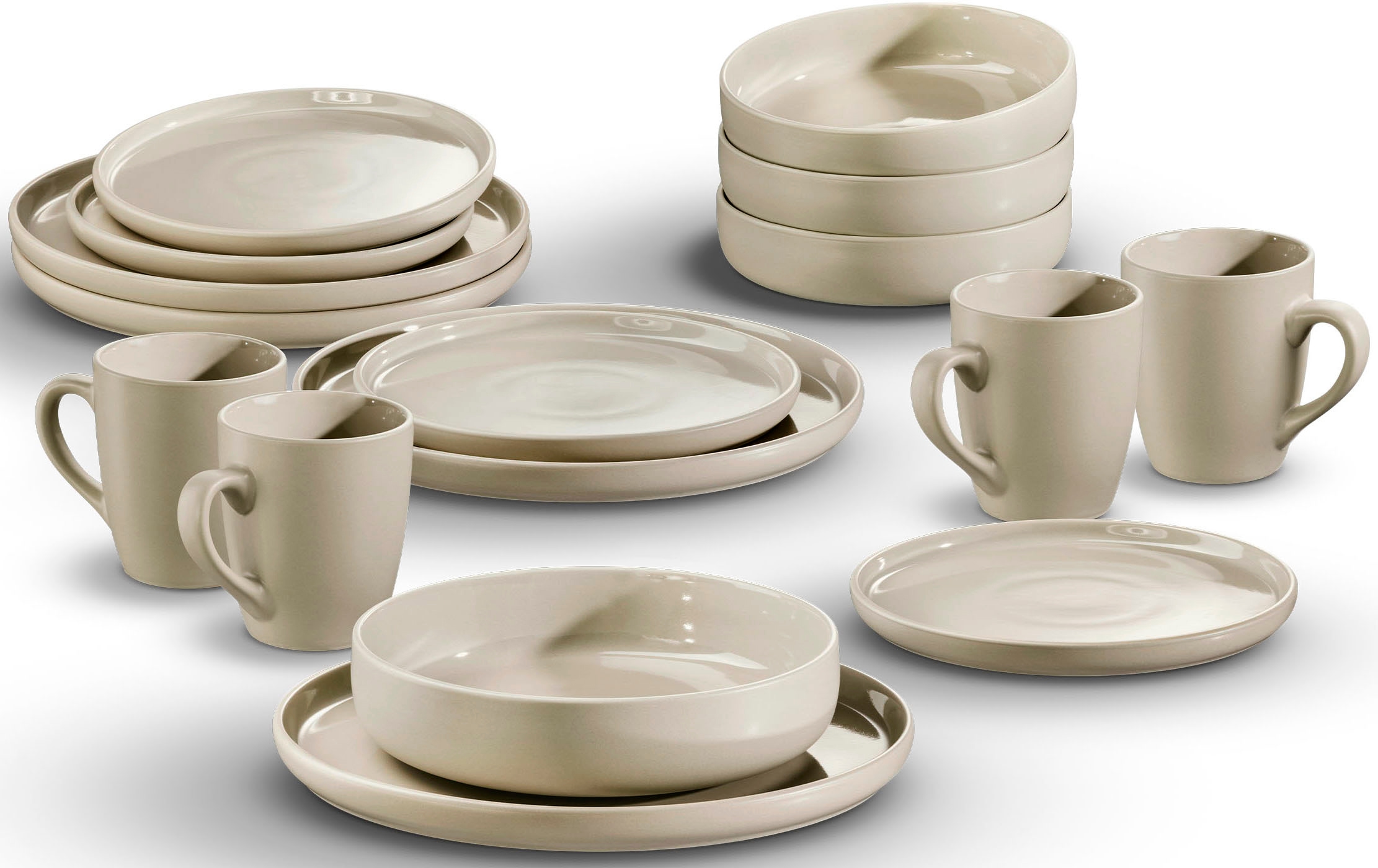 LeGer Home by Lena Gercke Kombiservice »Geschirr-Set, Service Liliane« skandinavische, minimalistische Formensprache, 16 Teile