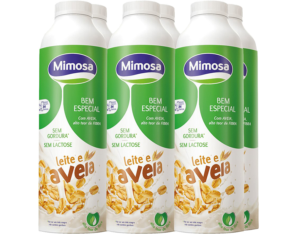 LEITE UHT MAGRO MIMOSA SEM LACTOSE COM FIBRA AVEIA 6X1L