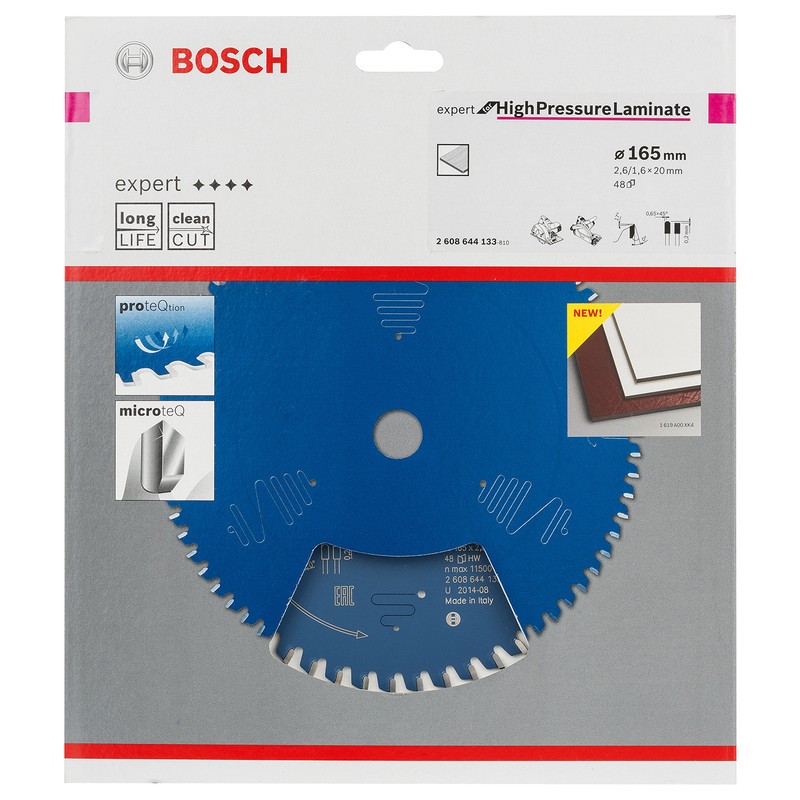 Bosch cirkelzaagblad Expert for High Pressure Laminate 165x20x2,6mm 48T