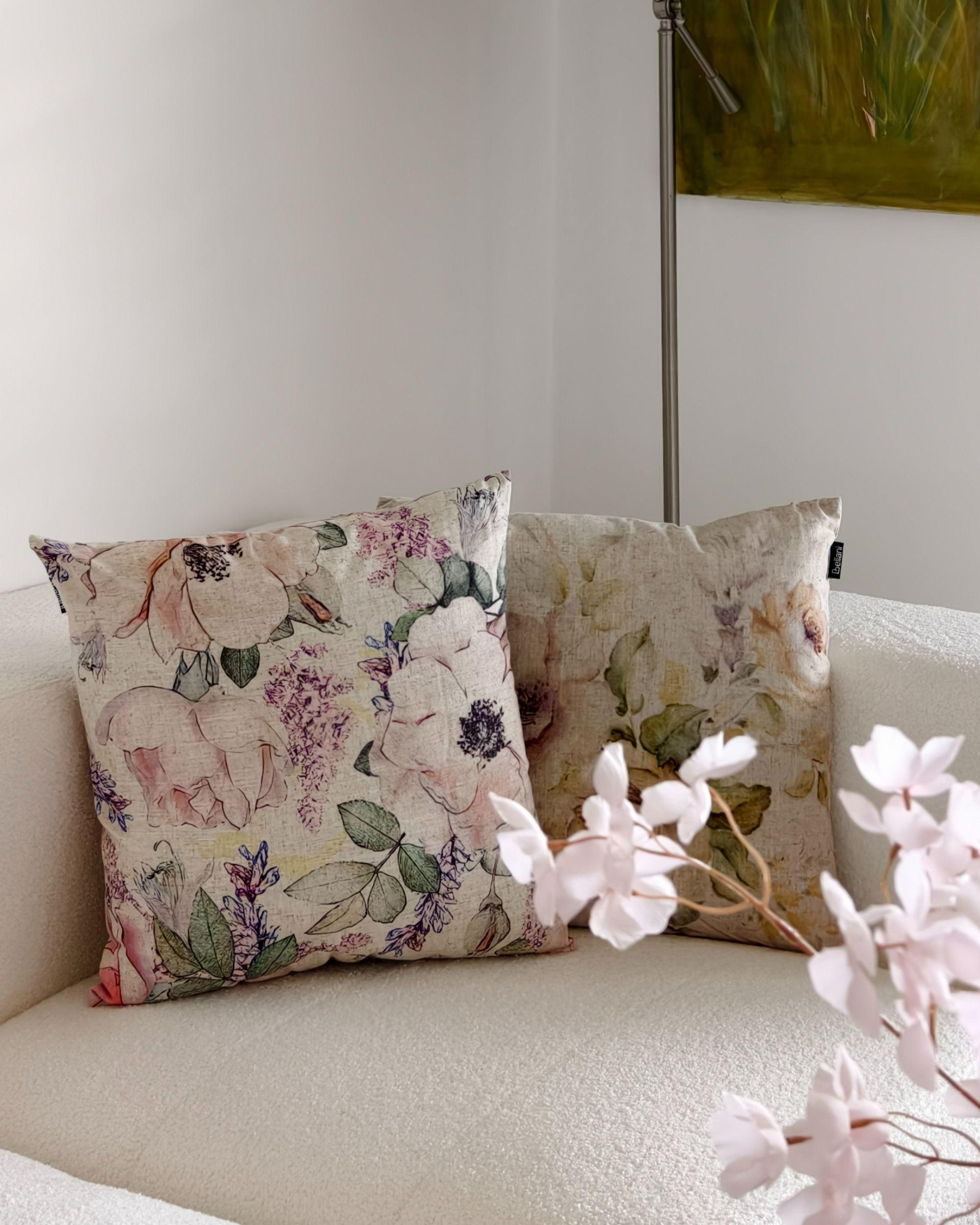 Sierkussen ZAHRIYE 45 x 45 cm Paars bloempatroon
