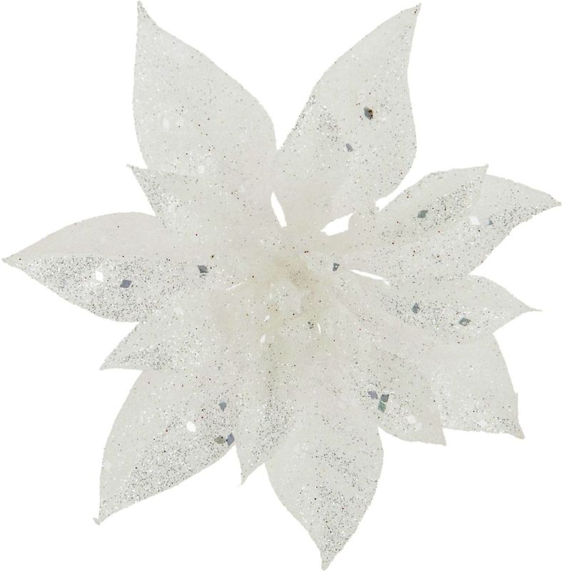 Cosy & Trendy - Bloem - Kerstster - Wit - Kunststof - Clip