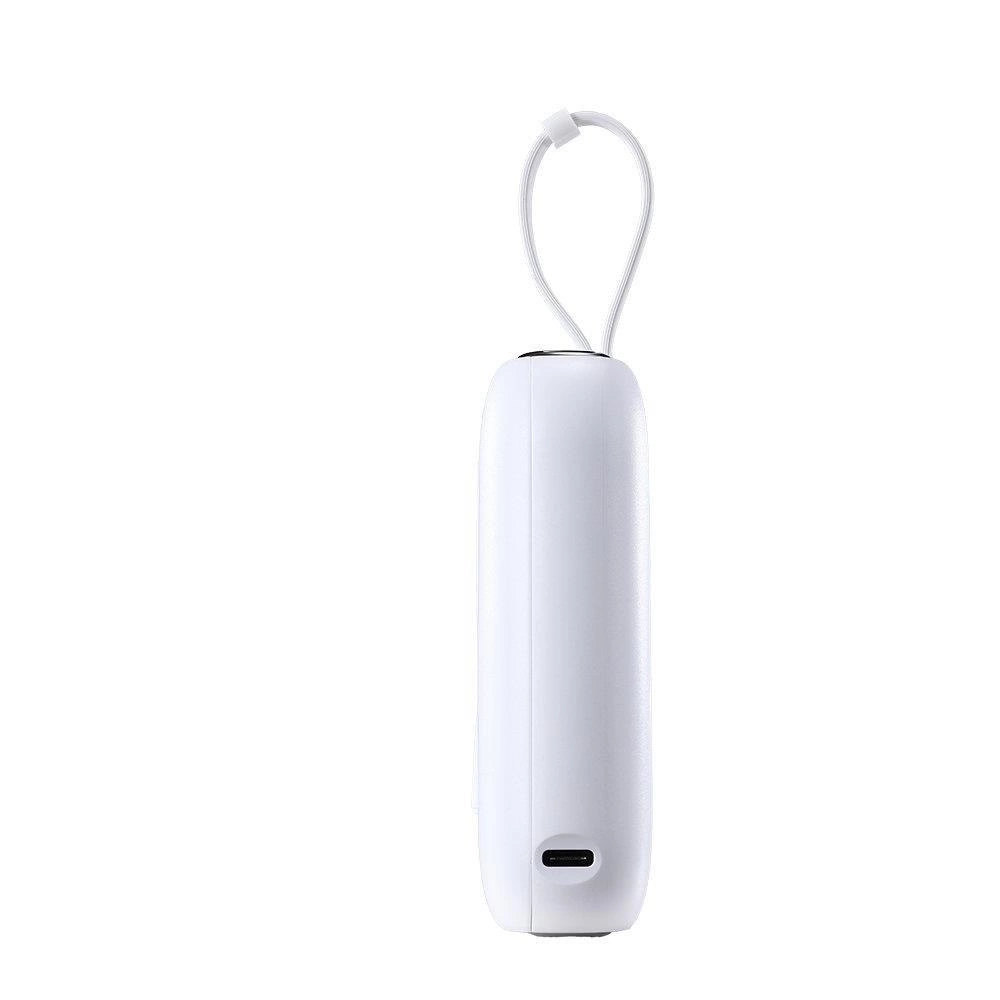 (22.5W) 10000mAh USB A / USB C Mini Powerbank Power Delivery Ladegerät inkl. USB C Ladekabel mit LED Anzeige (JR-L012) - Weiss