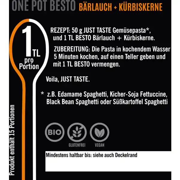 Bio Besto Bärlauch + Kürbiskerne