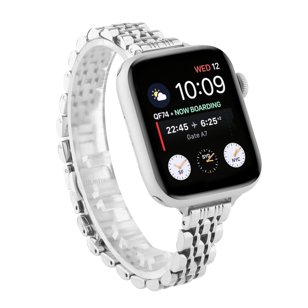 Apple Watch (42/41/40/38 mm) Ersatz Edelstahl Armband mit Butterfly Verschluss - Silber