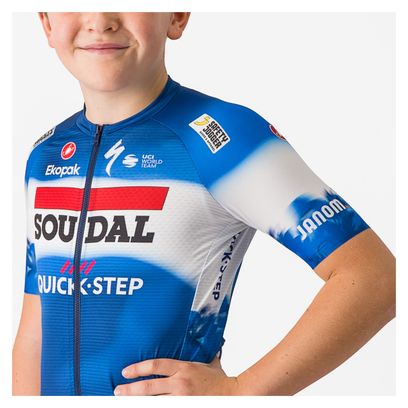 Maillot Manches Courtes Enfant Castelli Aero Kid Soudal Quick-Step 2024 Bleu