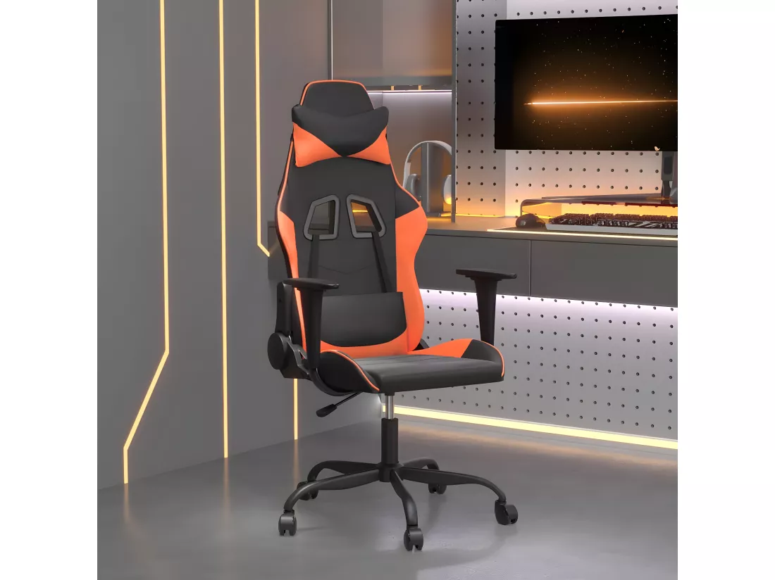 Chaise de jeu de massage Noir et orange Similicuir