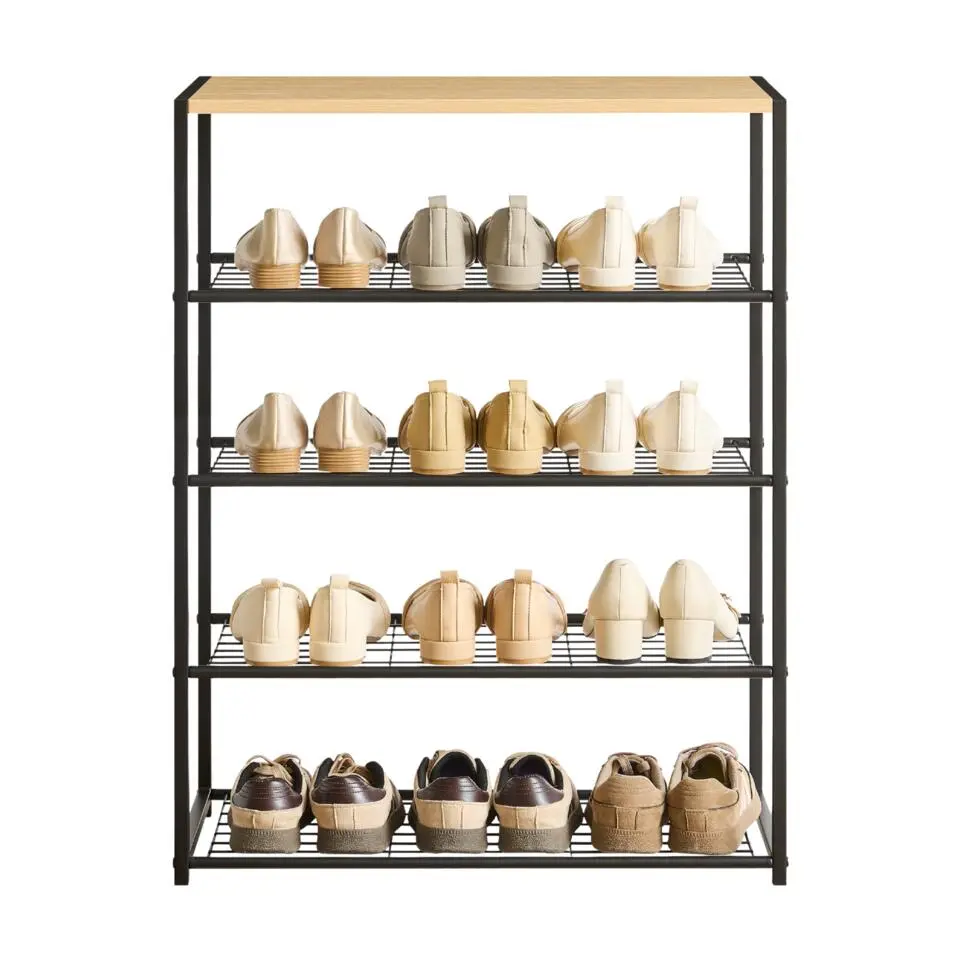 Schoenenrek voor 12 Paar Schoenen met Houten Plank
