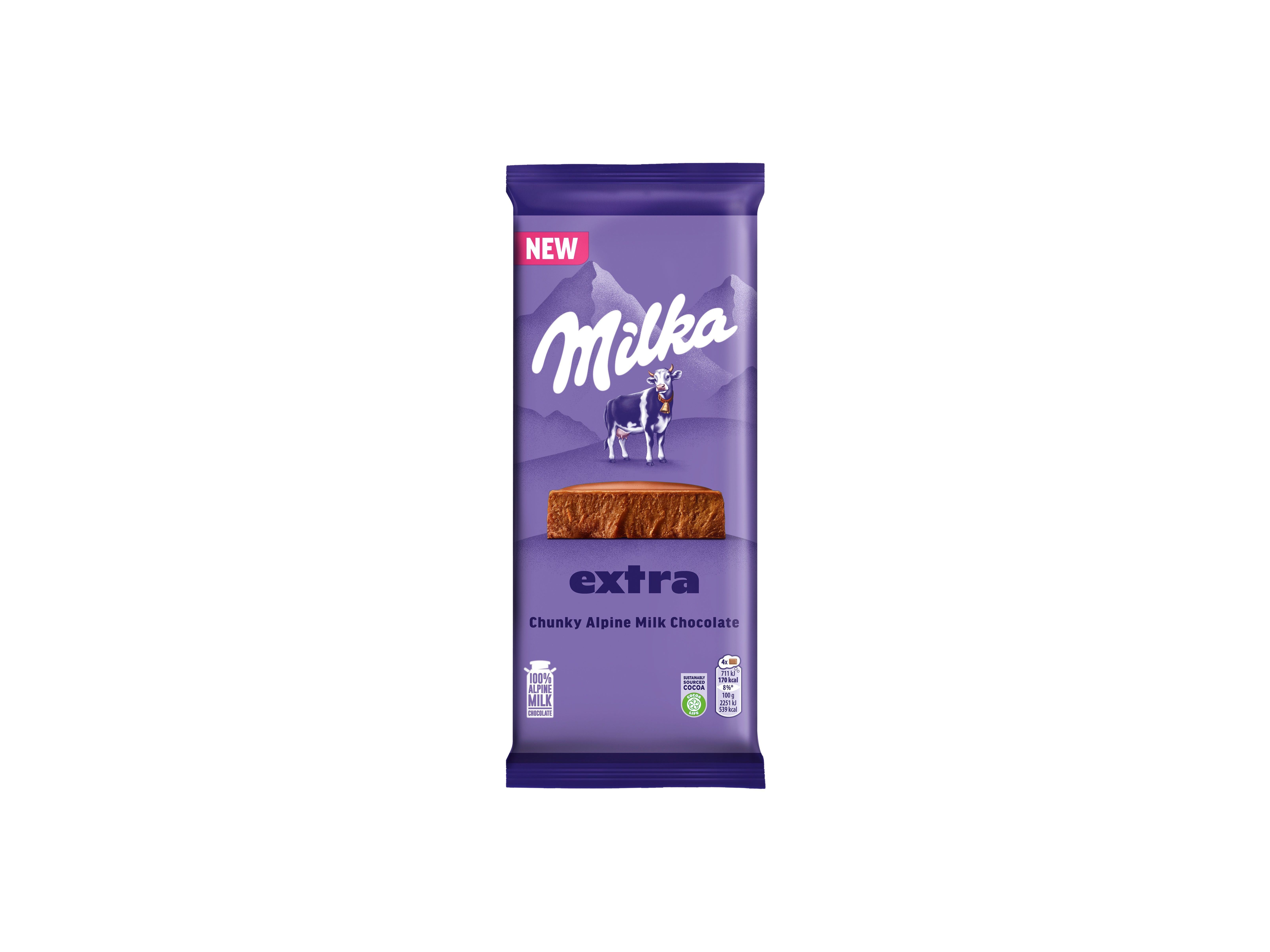 CHOCOLATE DE LEITE MILKA CHUNKY ALPINE 190G