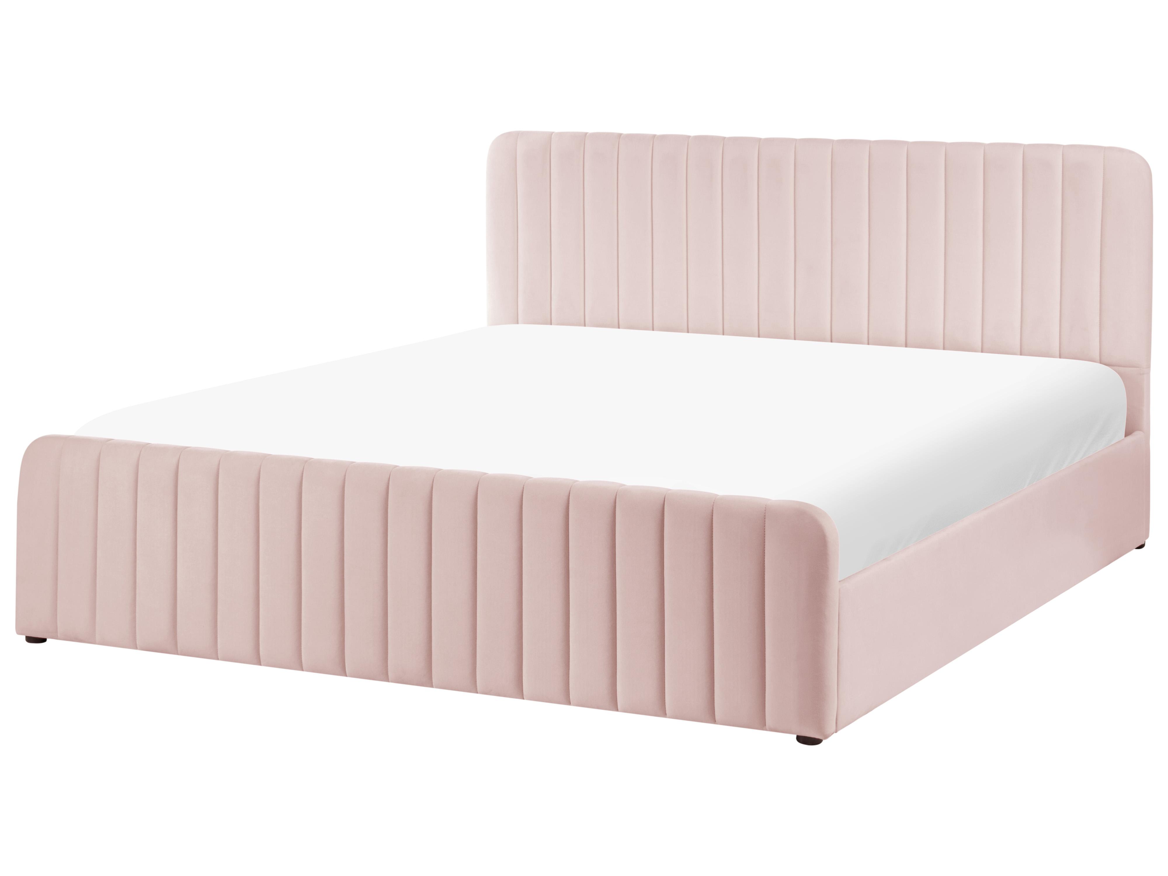Bed met opbergruimte LUNAN 180 x 200 cm Pastelroze