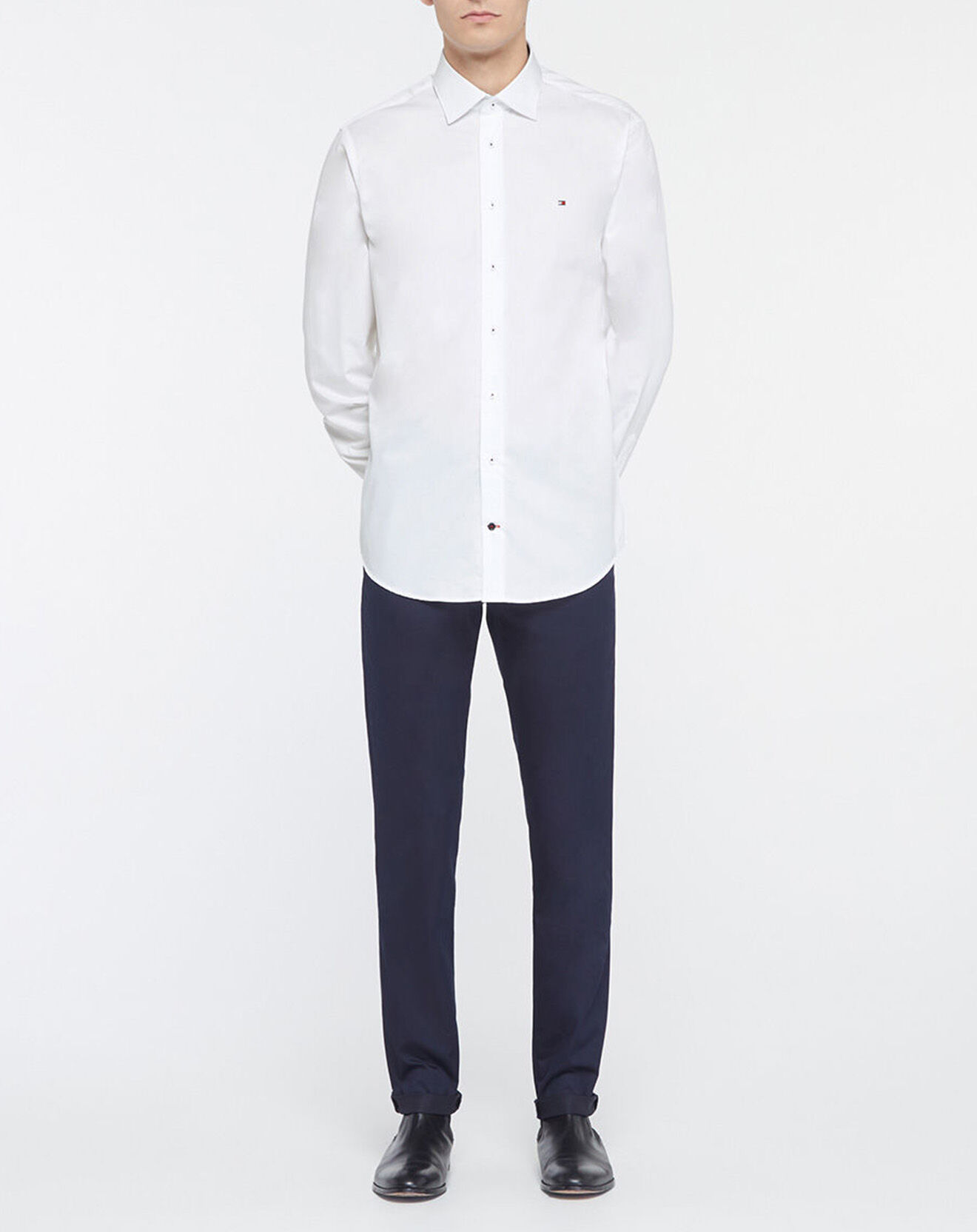 Tommy Hilfiger Chemise Regular en Twill blanche