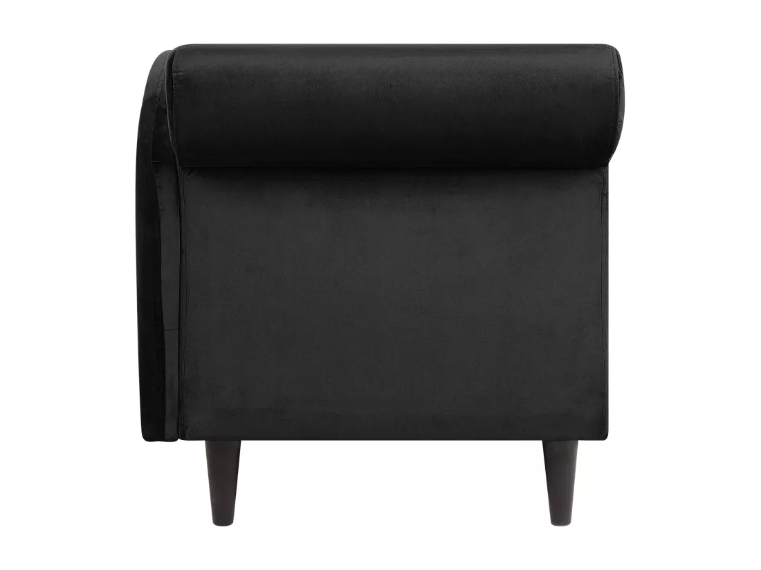 Chaise longue côté droite en velours noir LUIRO