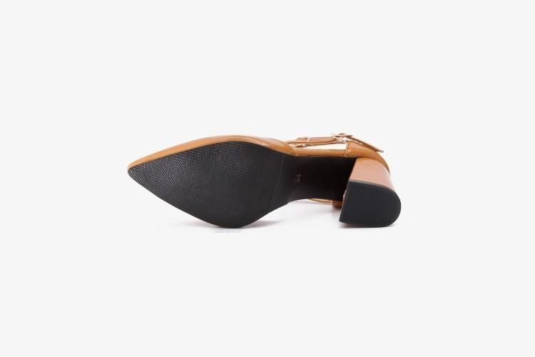 Freesia - Kunstleren pumps met puntige blokhak