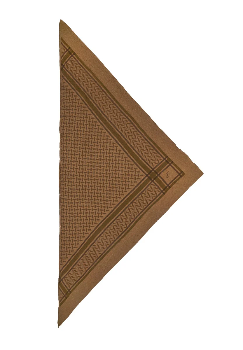 Lala Berlin  Triangle Trinity Colored Classic M tørklæde - Canteen on Chocolate
