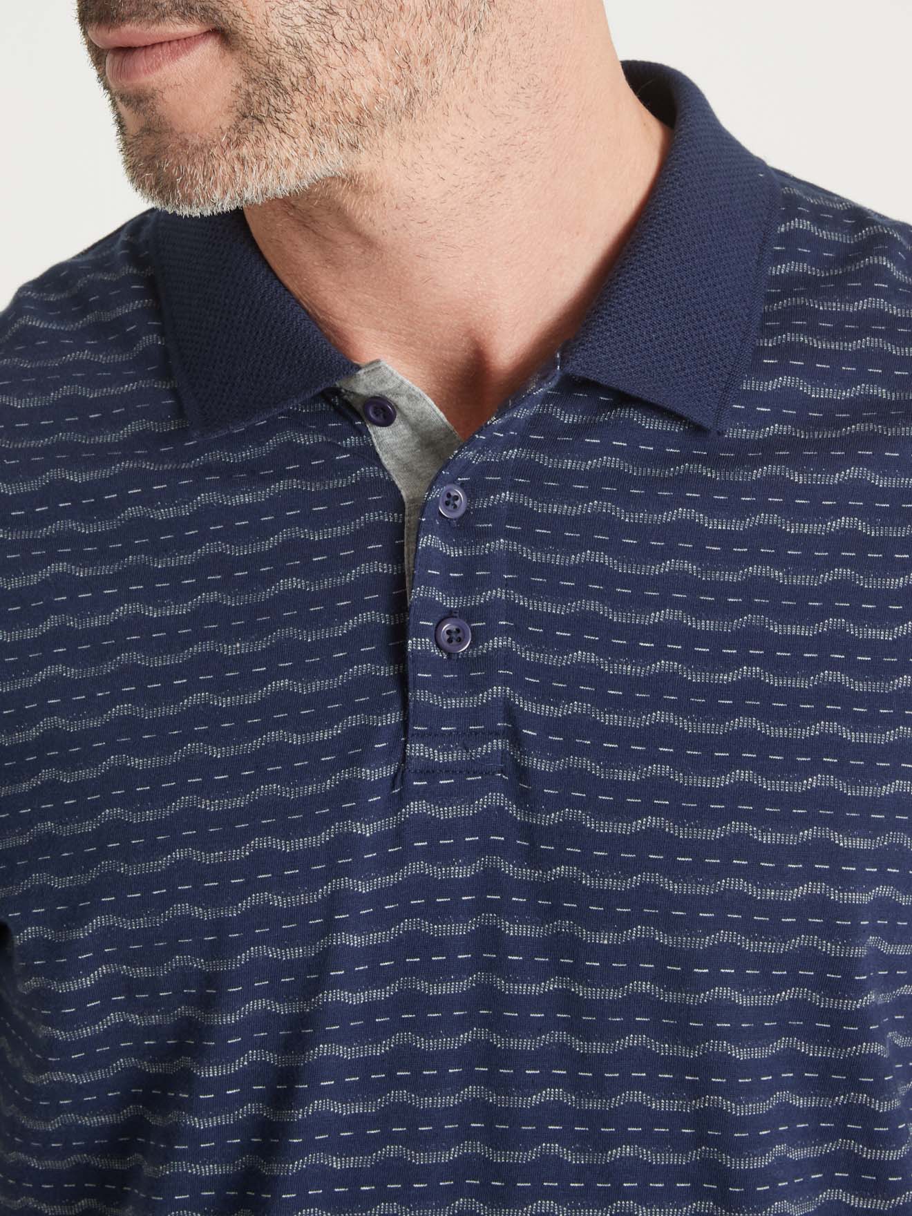 Polo manches courtes à motif jacquard