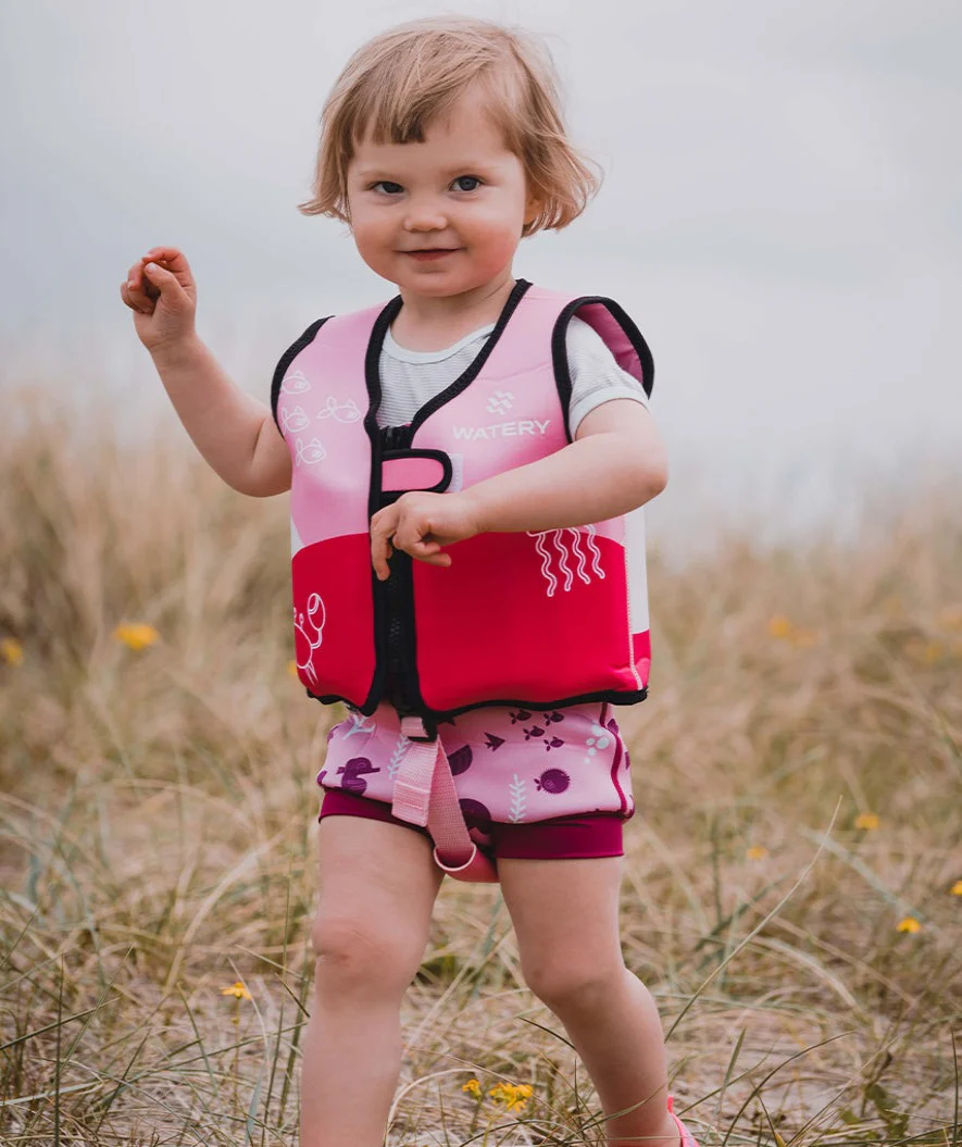 Watery blebadebukser til børn - Neoprene Swim Nappy - Nordic Pink Stripes