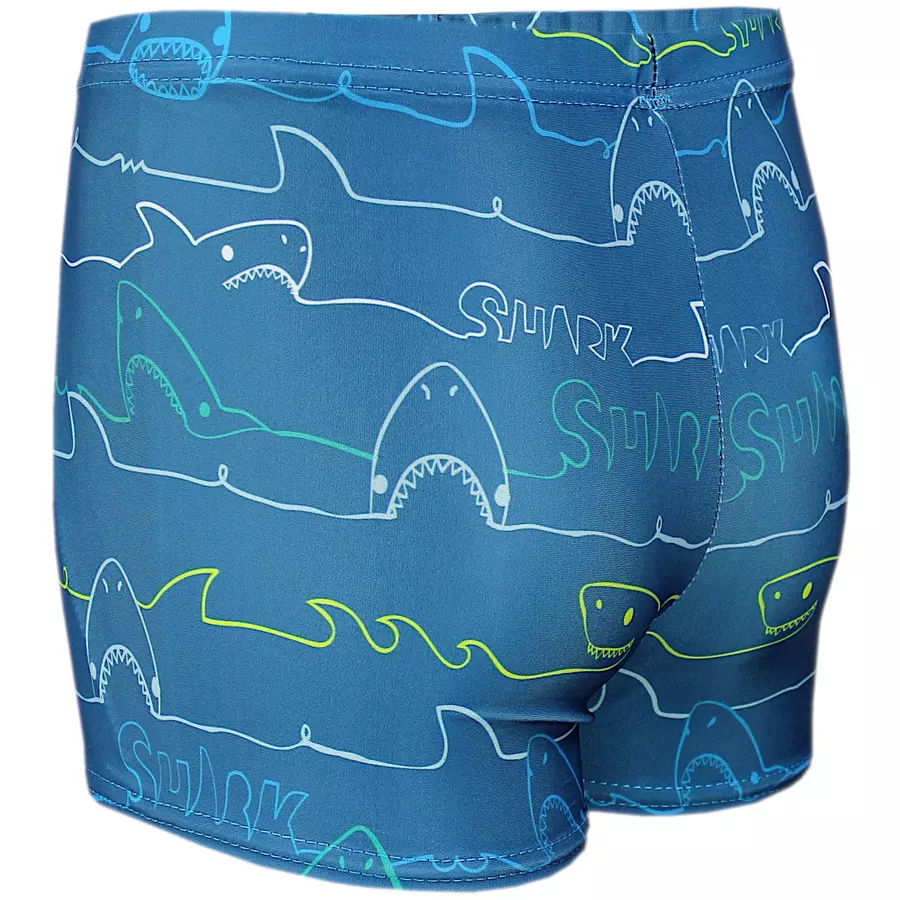Aquarti Jungen Badehose Gestreift mit Motiven denim