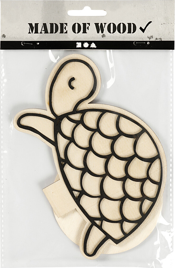 Dekorationsfigur - Skildpadde - Træ