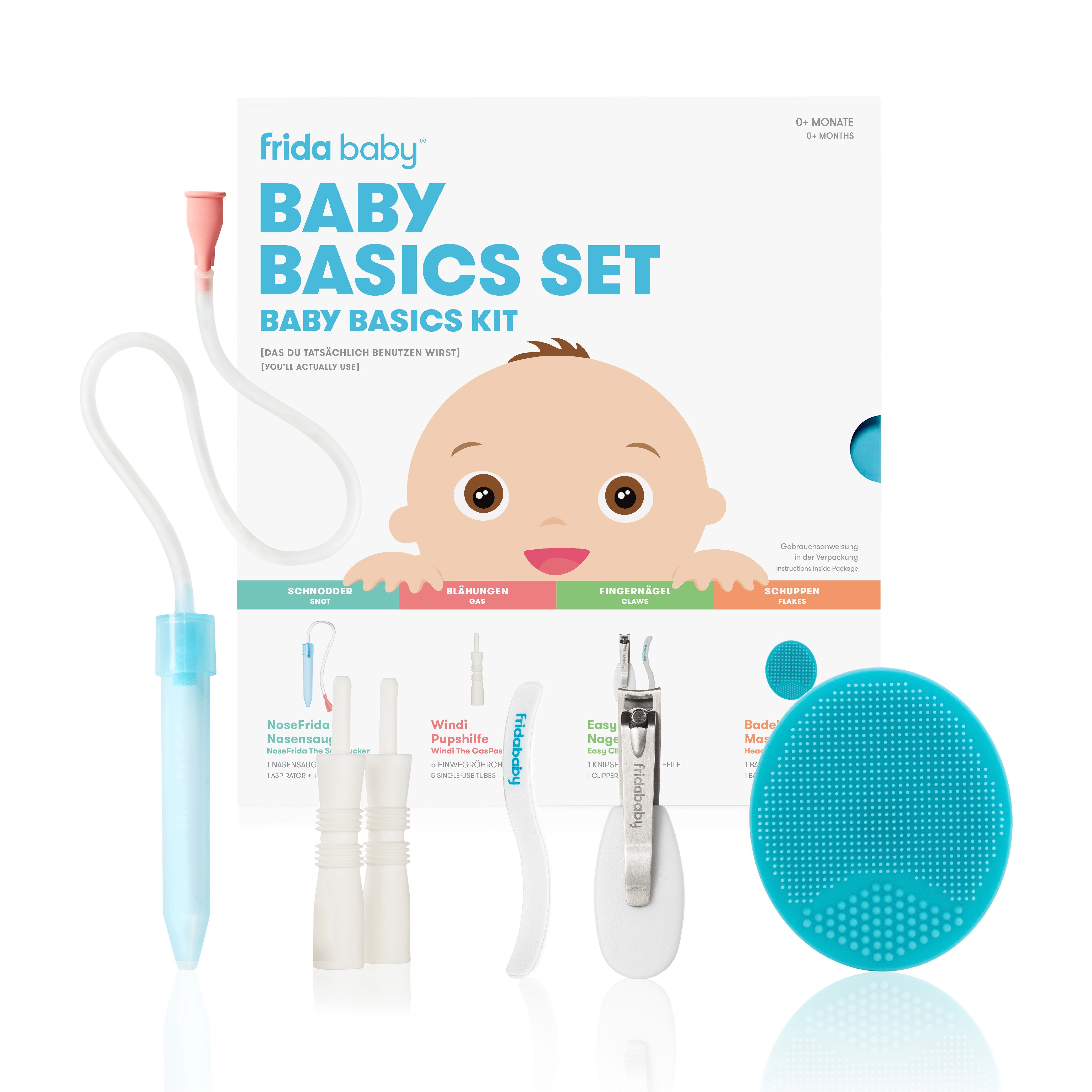 Frida Baby Basics Set Nasensauger, Windi Blähhilfe, Nagelset & Badebürste