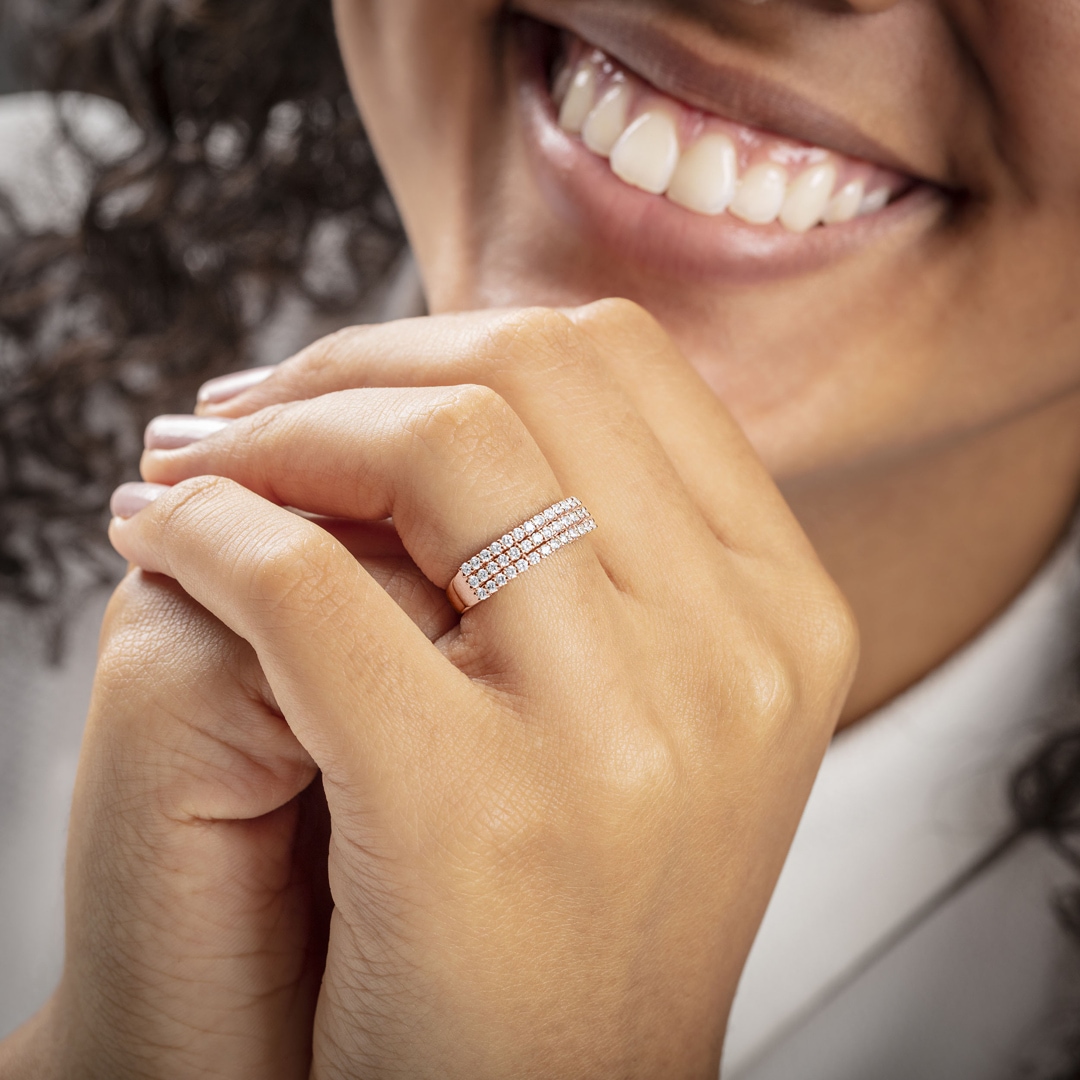 0.54 Karat Diamantring 750/18 K Roségold