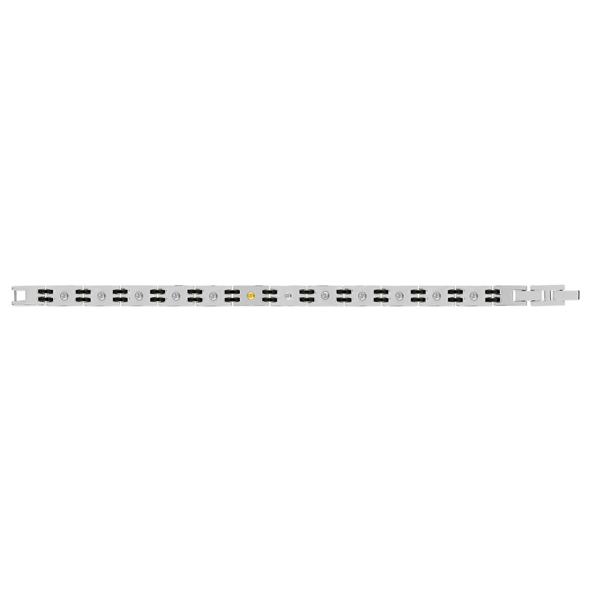 Bracelet acier bicolore noir 21 cm vis