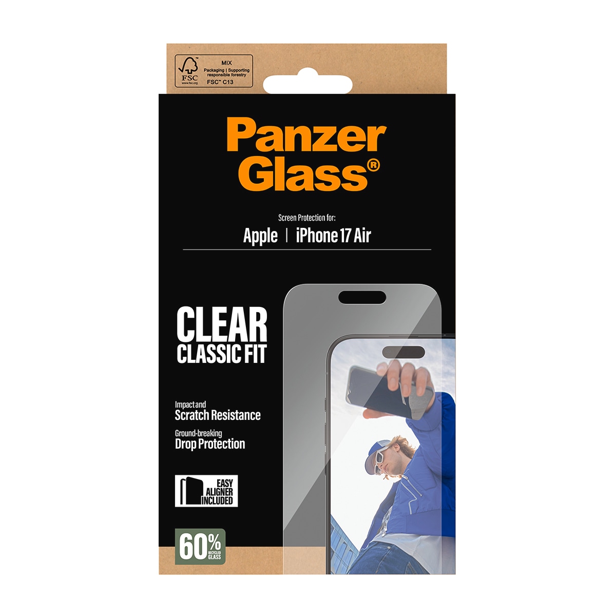 CARE by PanzerGlass Displayschutzglas »Classic Fit Screen Protector« für Apple iPhone Air Displayschutzfolie, Schutzfolie, Bildschirmschutz, kratz- & stossfest
