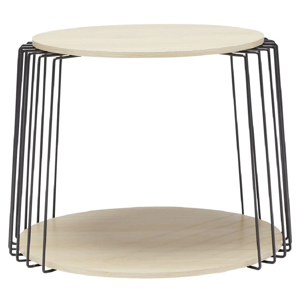 Table basse métal filaire plateau bois