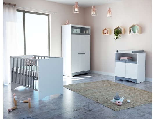 AT4 - Armoire enfant Armoire cotillon - blanc / gris