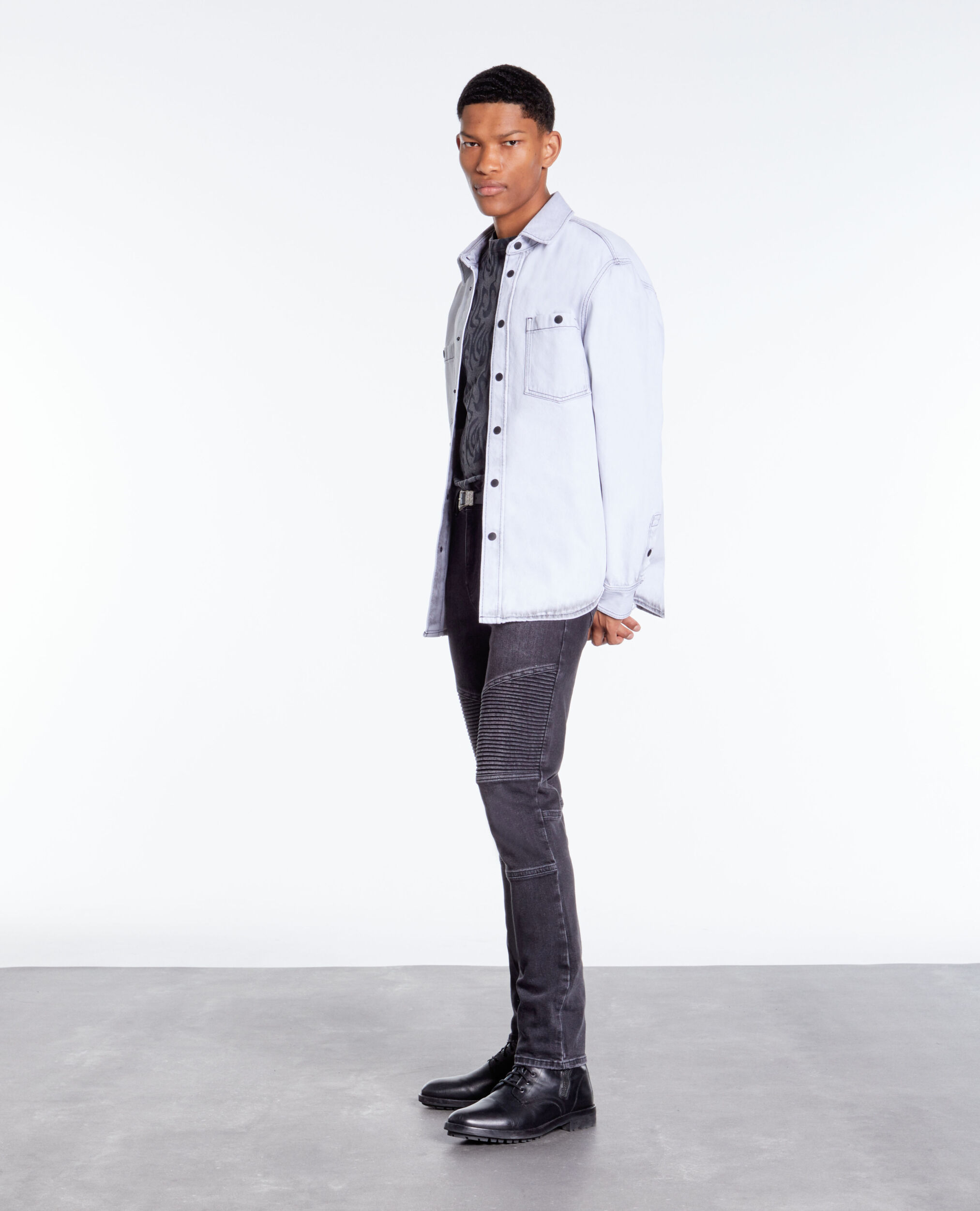 Jean biker slim noir
