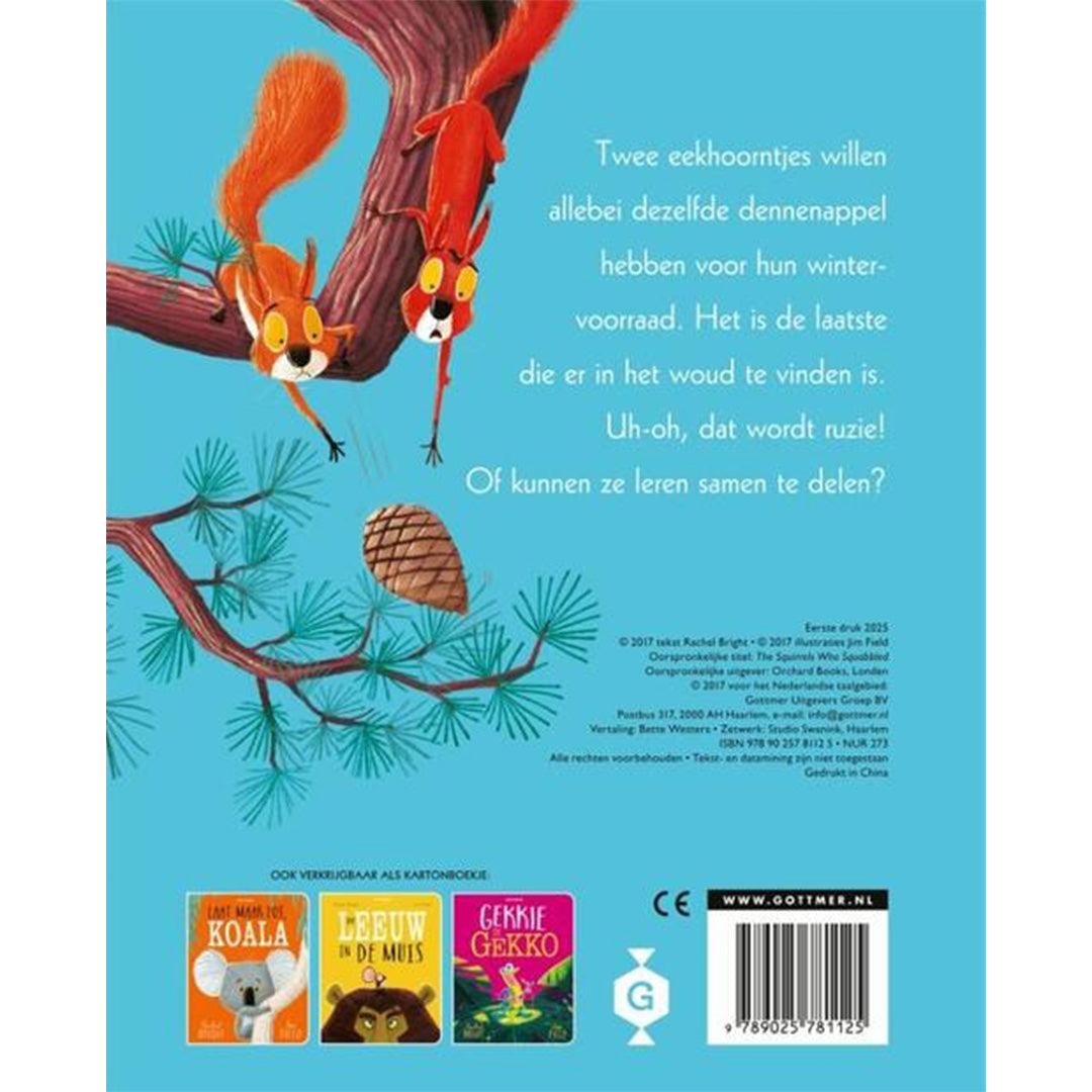 uitgeverij gottmer kartonboek twee vechtende eekhoorntjes