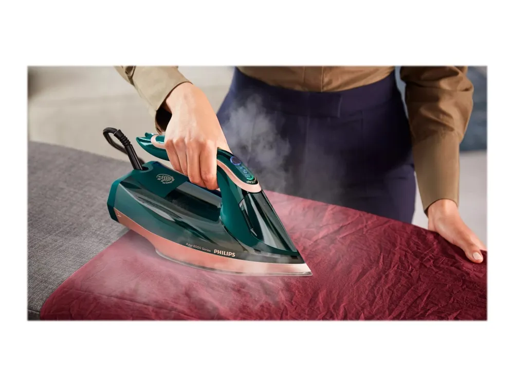 Philips Azur 8000 Series DST8030 - Dampstrygejern med automatisk afbrydelse - såleplade: SteamGlide Elite - 3000 W - opalgrøn