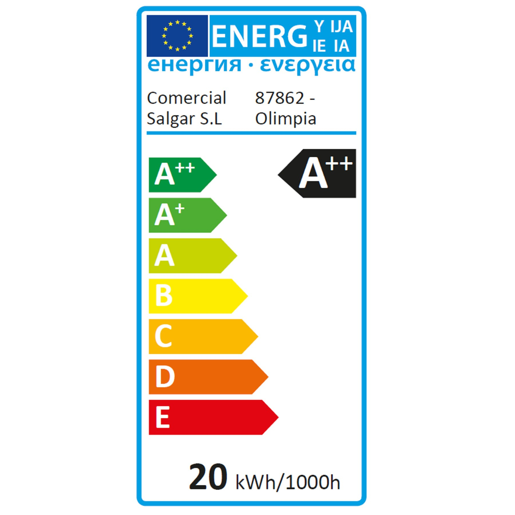 Muebles Ola spiegel met LED-verlichting 92x52cm