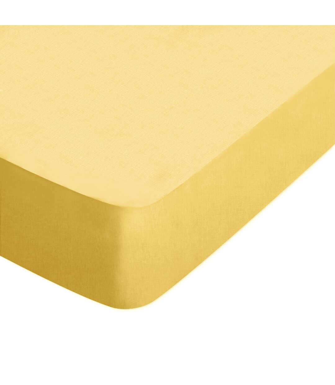 Drap housse uni 140x190 cm bonnet 40 cm coton ALTO jaune bourdon