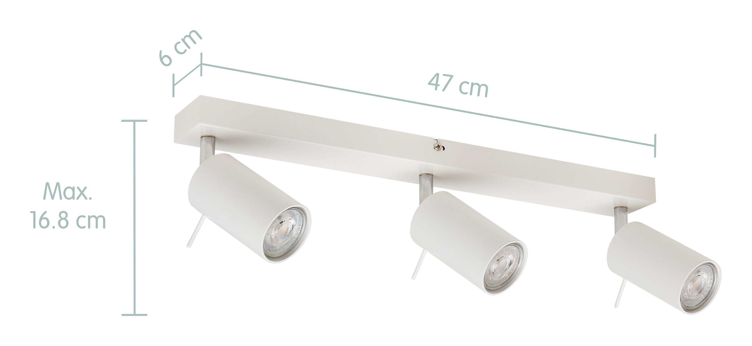 LAZEN Spot - Weiss / B: 61.7 cm x T: 6.0 cm x H: 15.2 cm