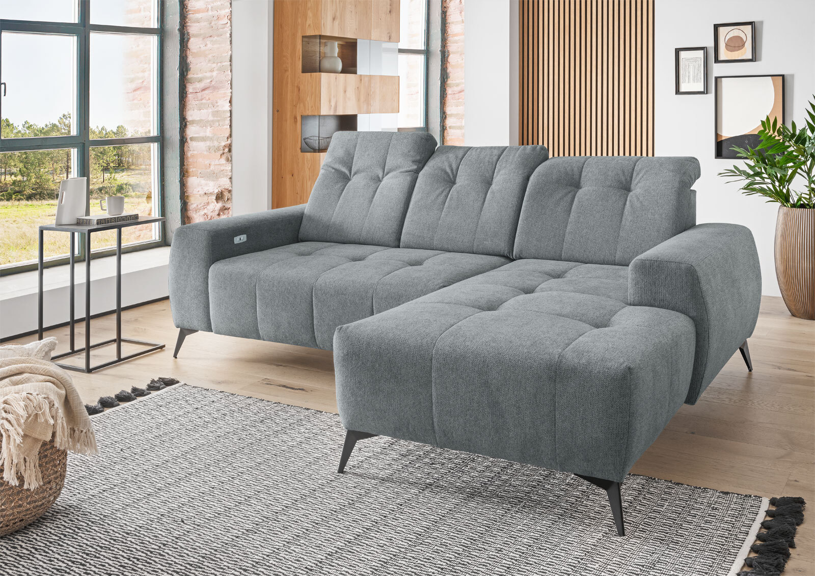 Ecksofa Sano 258x104x180 cm Anthrazit