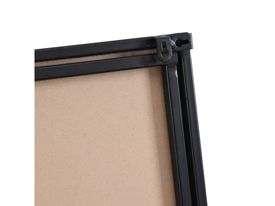 Miroir fenêtre industriel en métal - L. 140 x H. 75 cm - Noir - MAASTRICHT