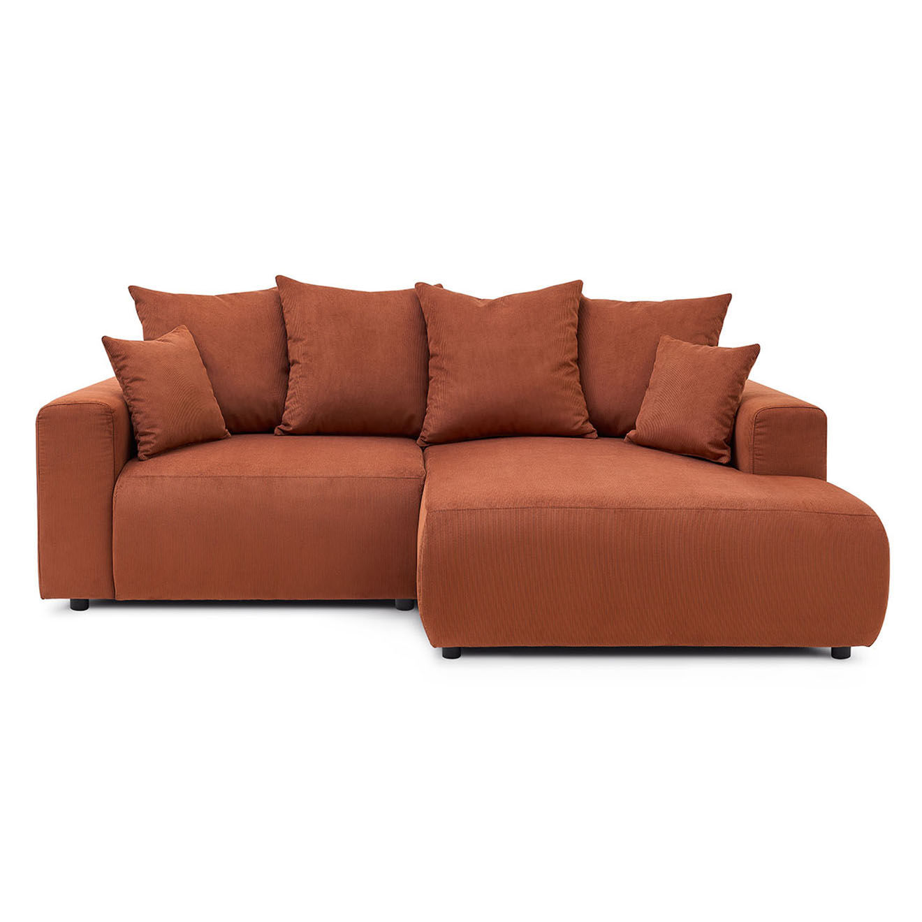 Bobochic Canapé d'angle fixe droit Enjoy orange - 237x147x95 cm