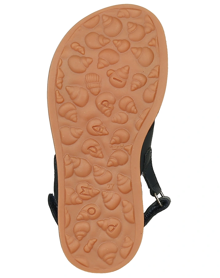 Leder-Sandalen PLAGE STITCH CROSS in marine