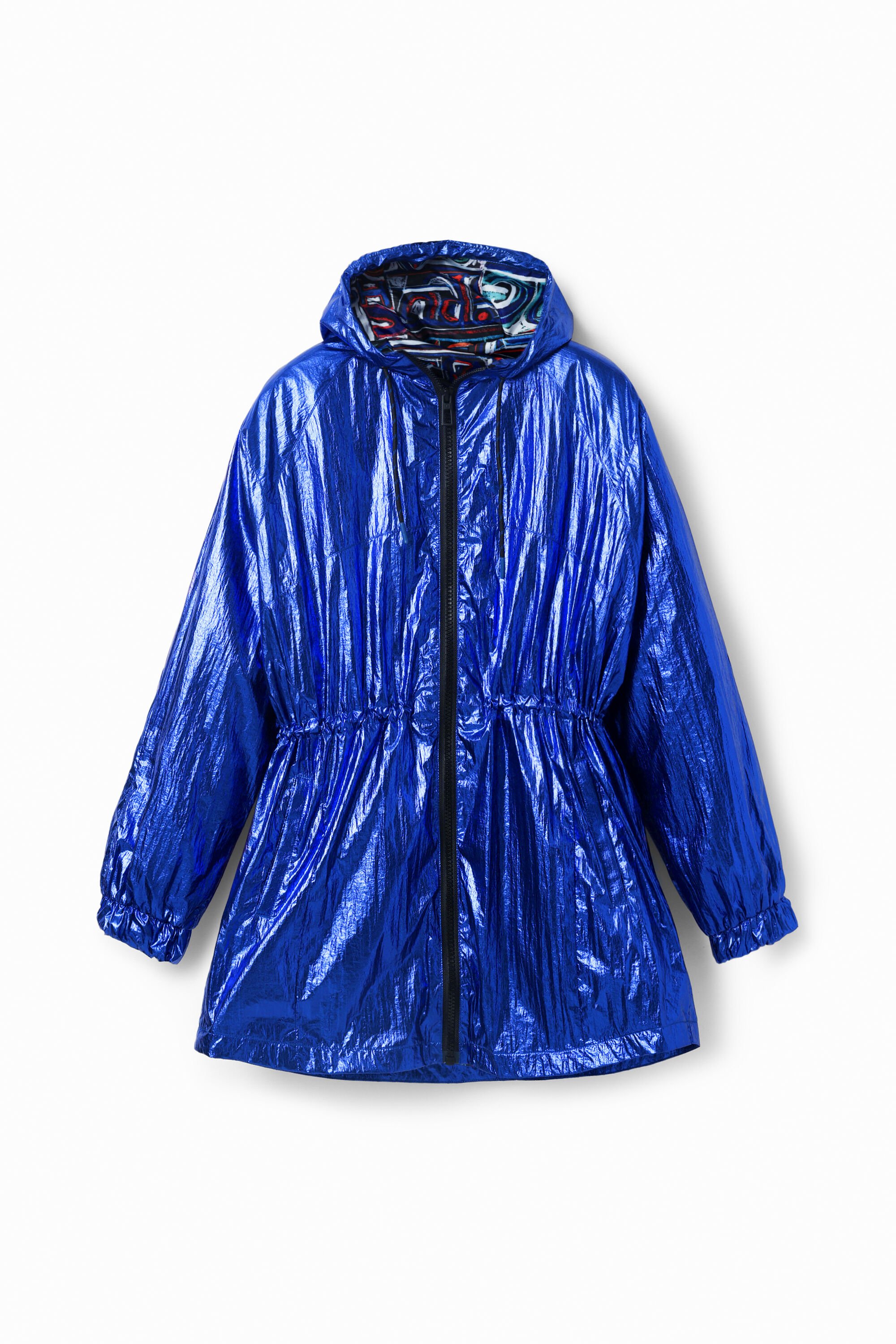 Parka métallisée à capuche