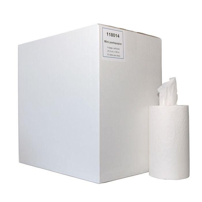 Minirollen 118014 120m poetspapier cellulose 22cm 12rollen (118014)
