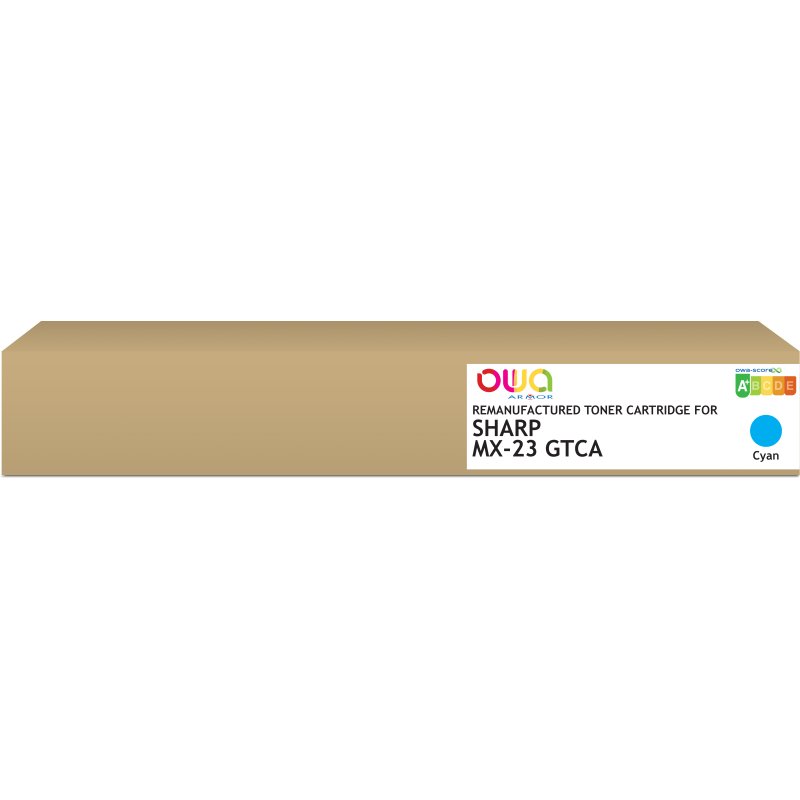 Toner remanufacturé OWA - standard - Cyan - pour SHARP MX-23GTCA, SHARP MX-23GTCA