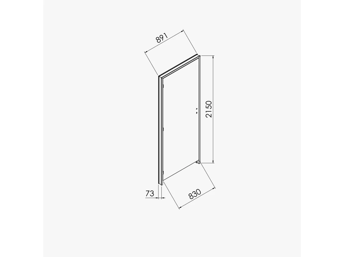 Bloc-Porte Blanc Laqué Ligne H. 204 x l. 83 cm - Poussant Gauche