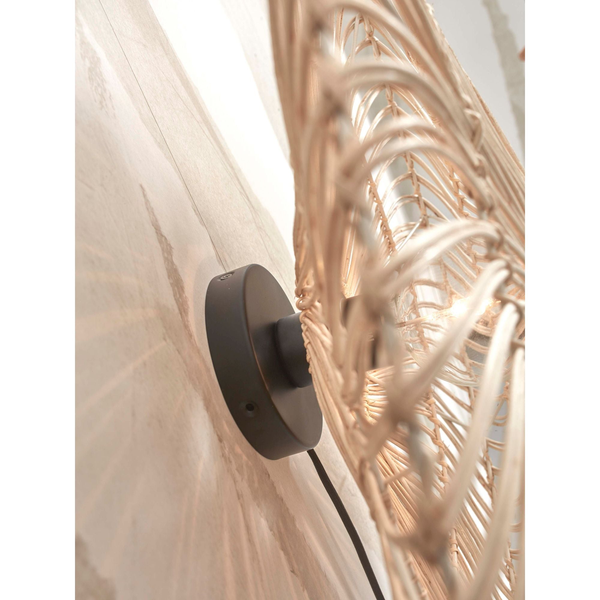 GOOD&MOJO Wandlamp Zanzibar - Rotan Wit - Ã40cm