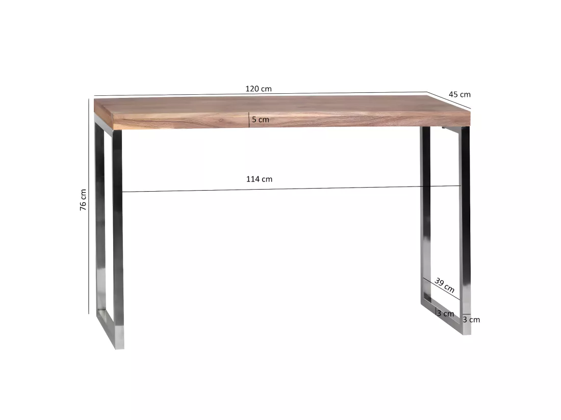 Table console Bois Massif 120x77x45cm Table de couloir Table de bureau