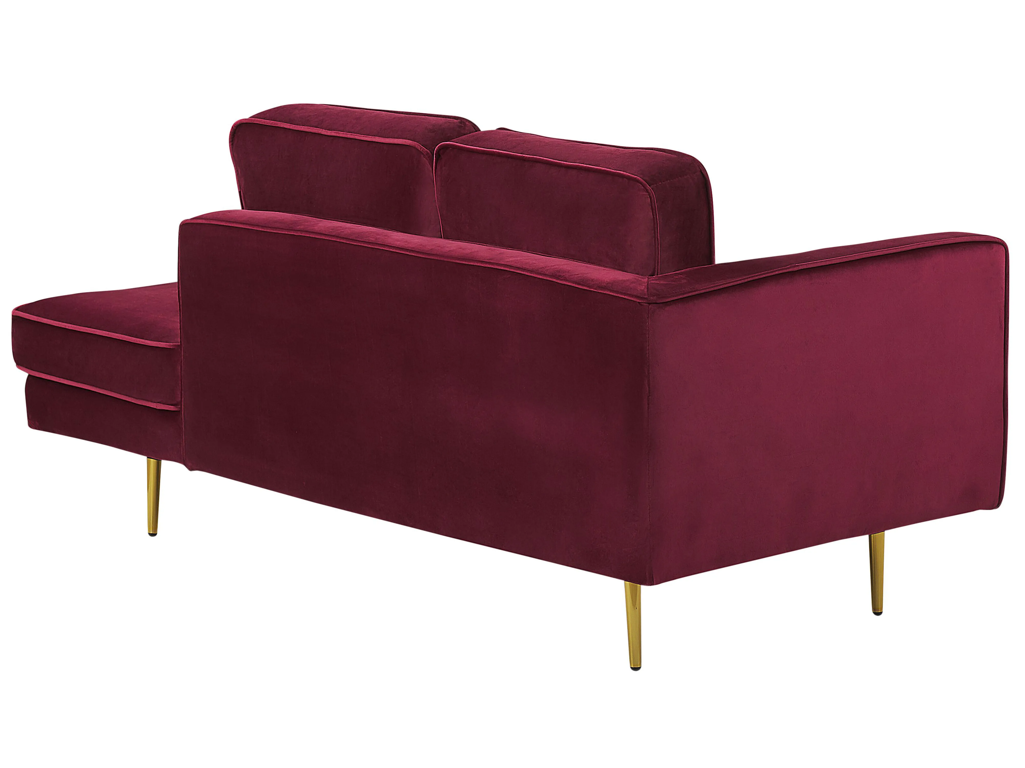 Linkszijdige chaise longue MIRAMAS Fluweel Donkerrood