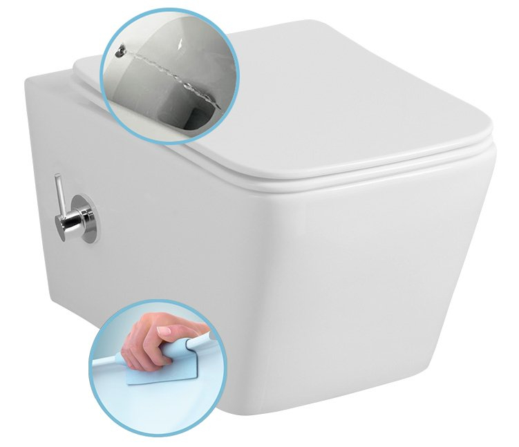Sapho Porto randloos toilet met bidetsproeier wit