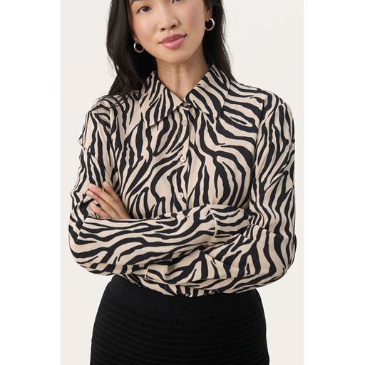 Part Two DelvinPW Skjorte, Cement Zebra Print, 44