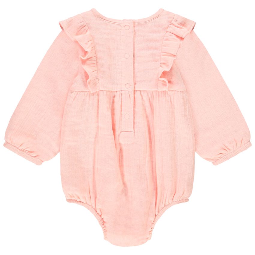 Body manches longues rose print Marie Aristochats Disney pour bébé fille - Rose