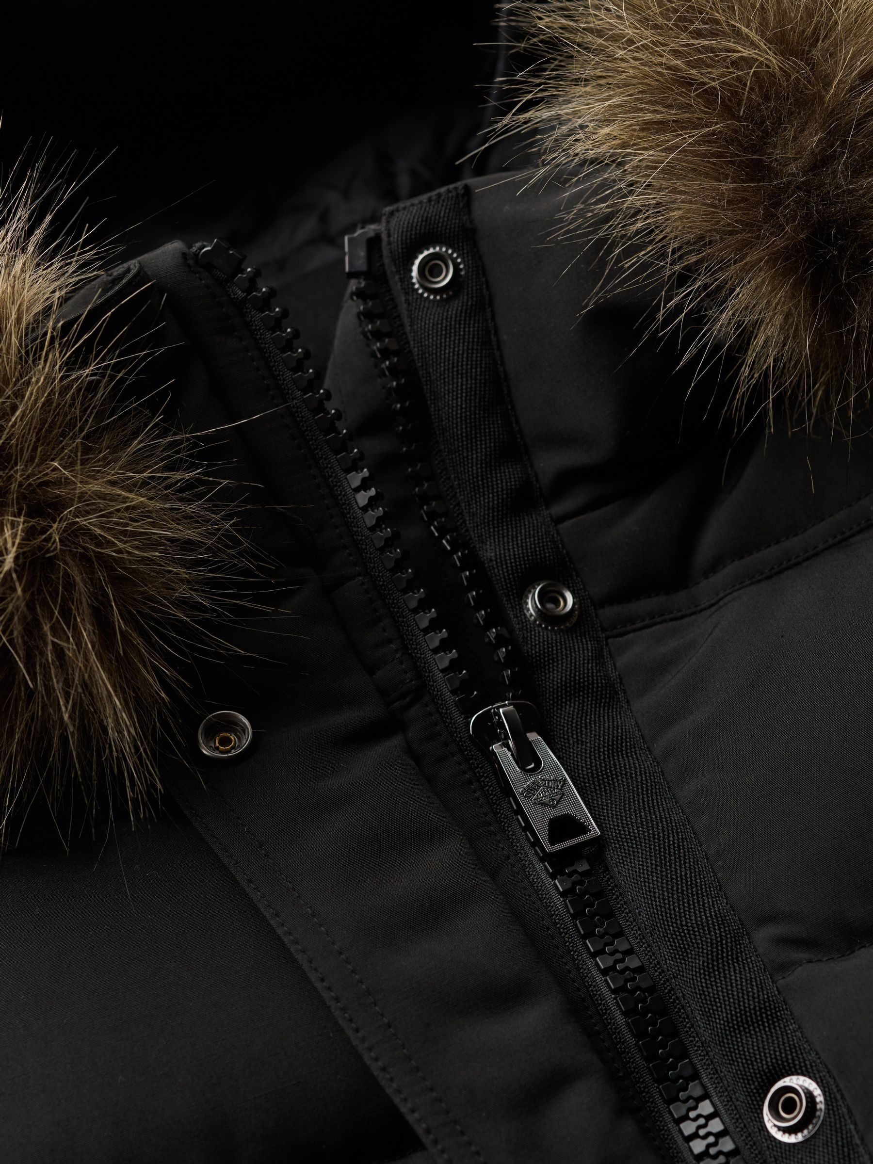 Zwart - Superdry Everest bomberjack met capuchon