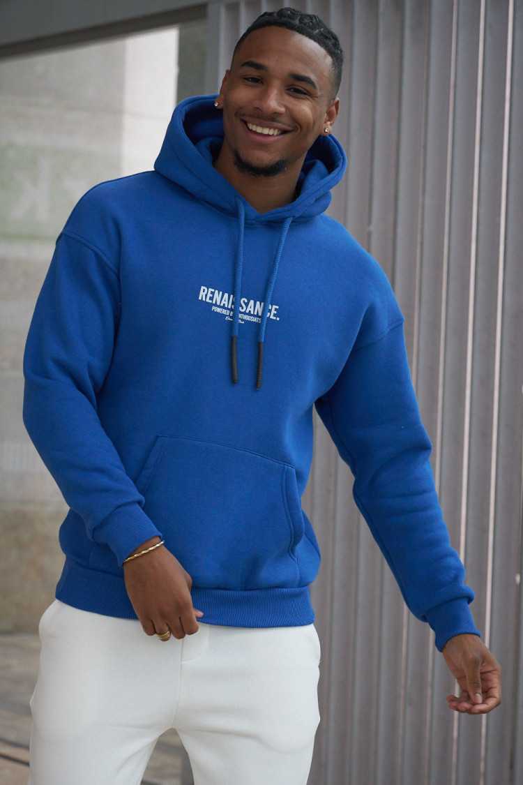 Sweat à capuche bleu foncé 